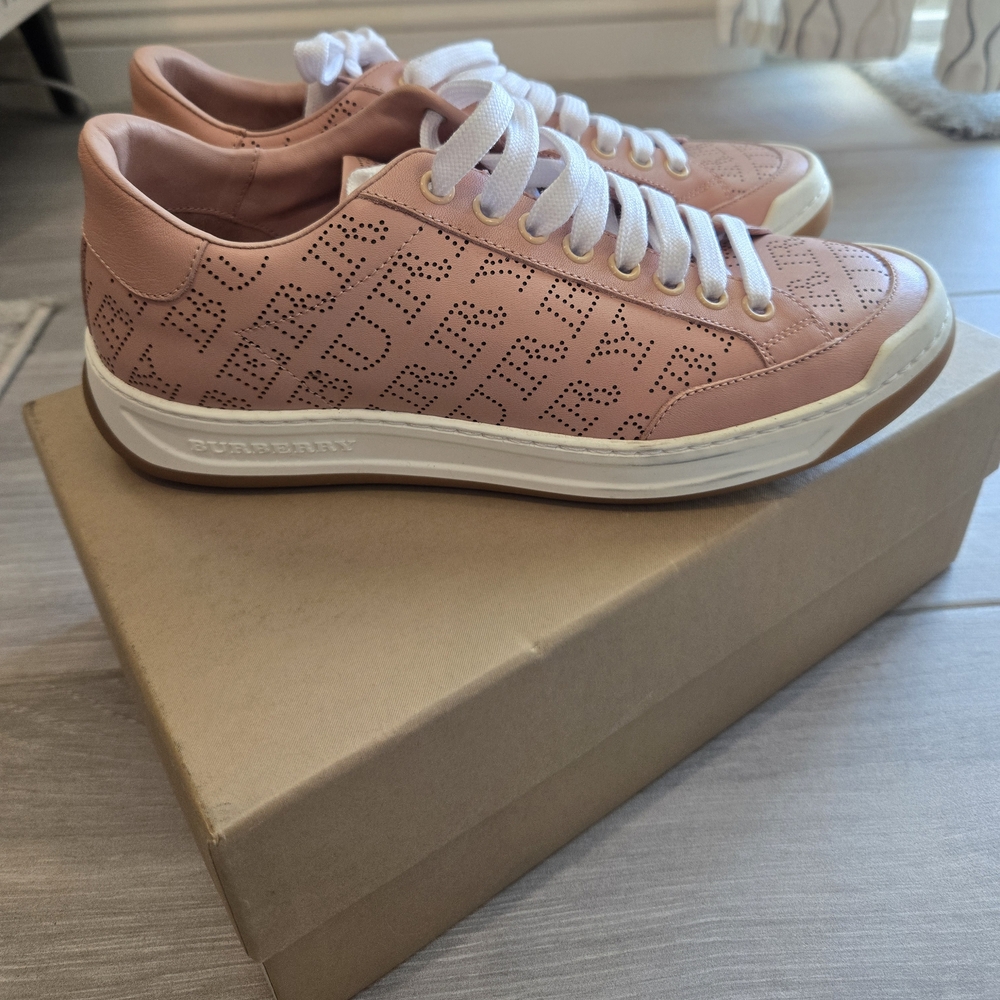 Burberry Pink Sneakers with White Laces
